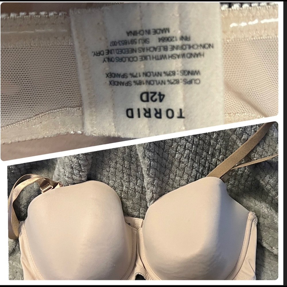 Torrid multi ways strapless bra without original straps 42D